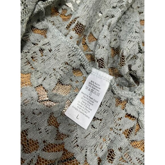 LulaRoe Women's Lace Kimono Duster Cardigan Joy Gray Size Large NWT! - Picture 4 of 5